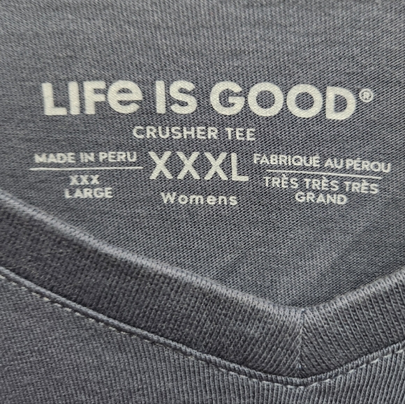 LIFE IS GOOD Midnight Blue Winter Graphic Crusher Tee Plus Womens Size XXXL - Picture 2 of 5